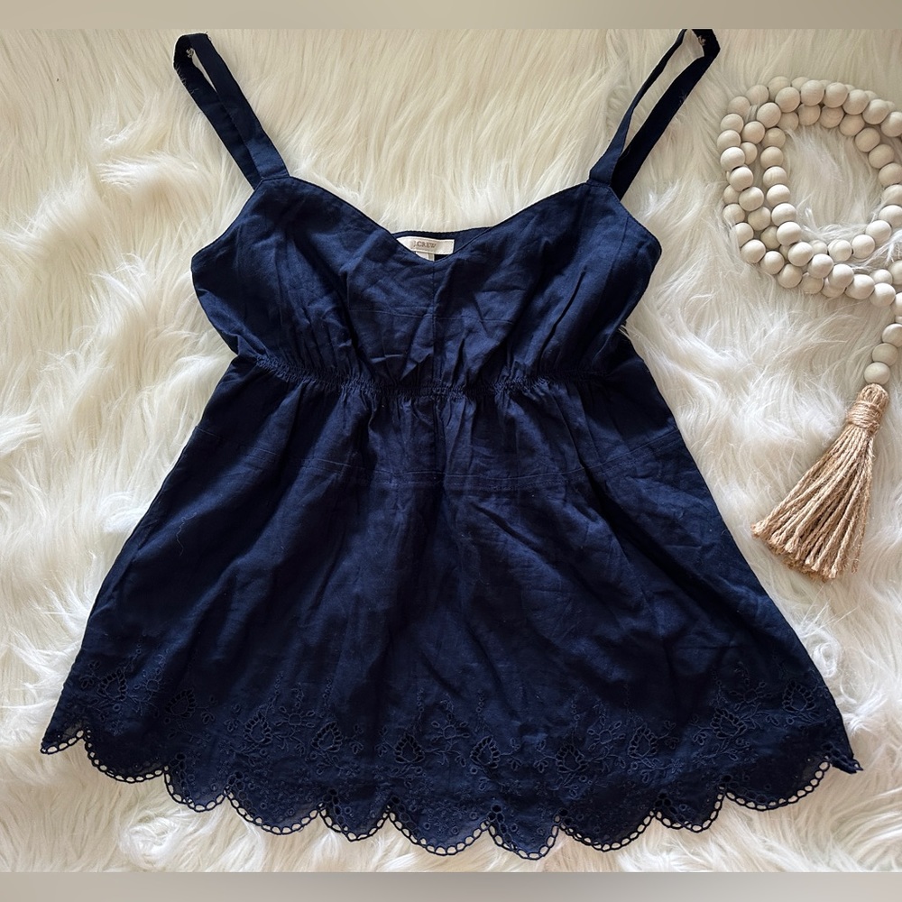 J.crew Navy eyelet Tank Top